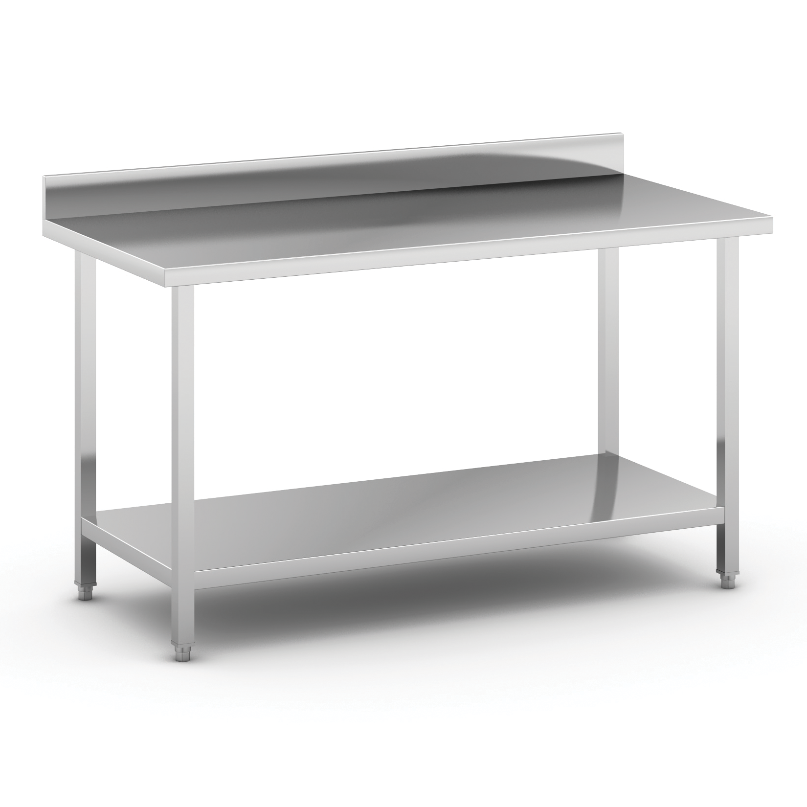 B2B Partner Stół roboczy ze stali nierdzewnej z półką, 1500 x 700 x 850 mm WT-C100813