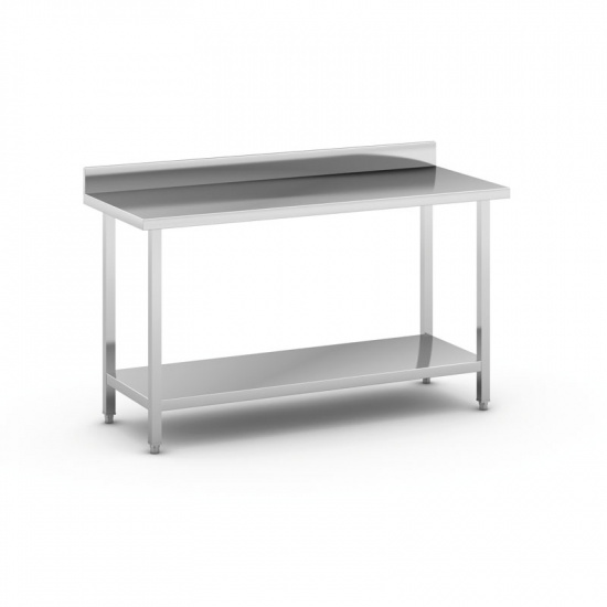 B2B Partner Stół roboczy ze stali nierdzewnej z półką, 1500 x 600 x 850 mm WT-C100821