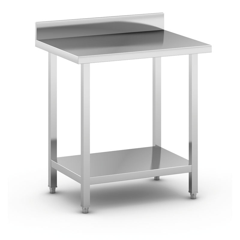B2B Partner Stół roboczy ze stali nierdzewnej z półką, 800 x 600 x 850 mm WT-C100817
