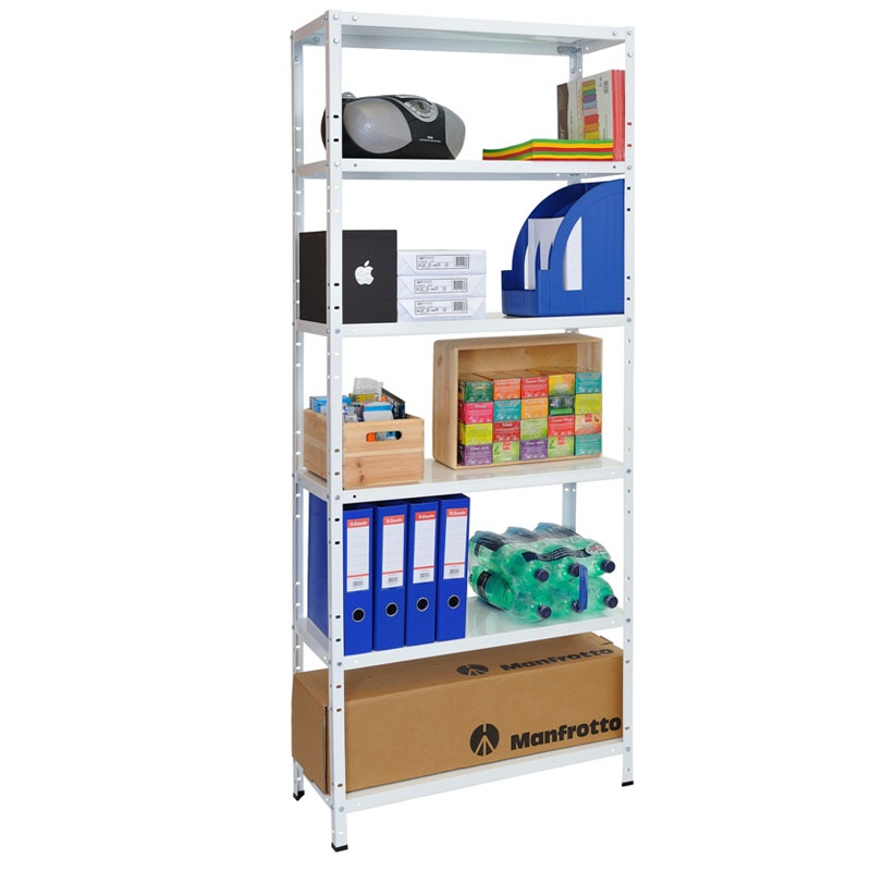 Kovona System Regał półkowy, 1800x750x300 mm, nośność 75 kg, biały VEFDA6BB00000000