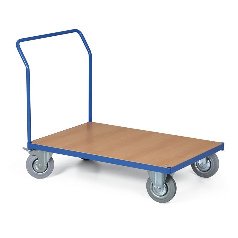B2B Partner Modułowy wózek platformowy, 1000x700 mm, pełne szare koła, nośność 400 kg 101050