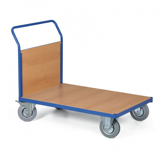 B2B Partner Modułowy wózek platformowy, 1000x700 mm, pełne szare koła, nośność 400 kg 101054