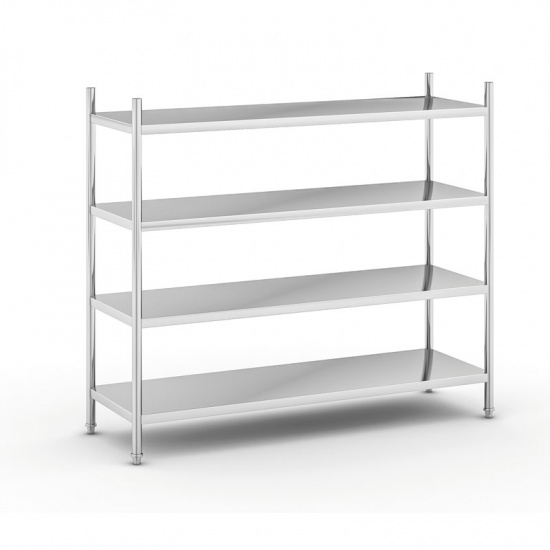 B2B Partner Półki ze stali nierdzewnej, 1550x1500x600 mm, 4 półki WT-C200104