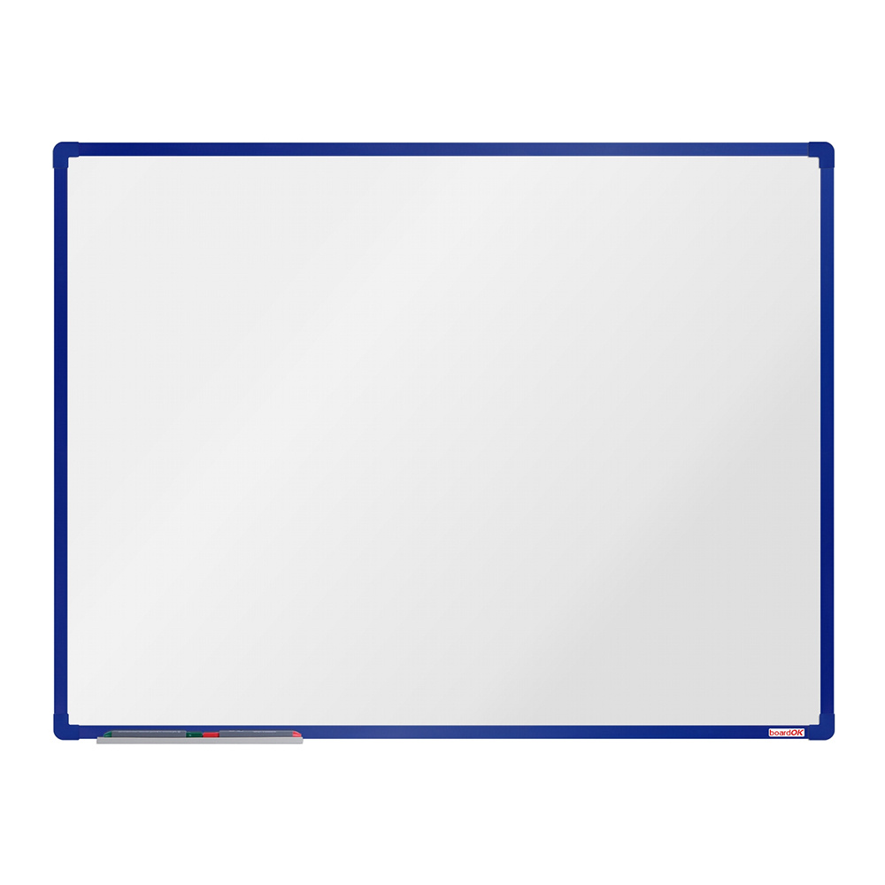 boardOK Biała magnetyczna tablica boardOK, 120 x 90 cm, niebieska rama VOK120090-1200
