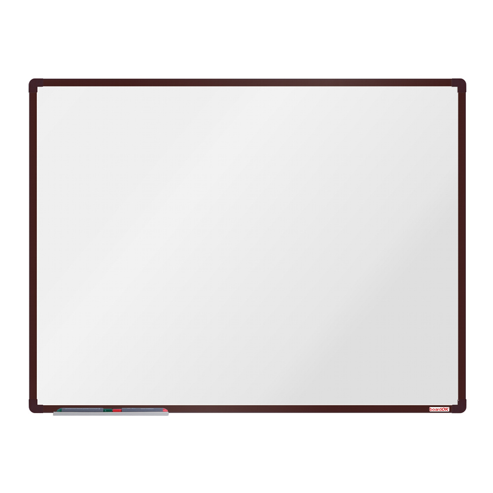 boardOK Biała magnetyczna tablica boardOK, 120 x 90 cm, brązowa rama VOK120090-1500