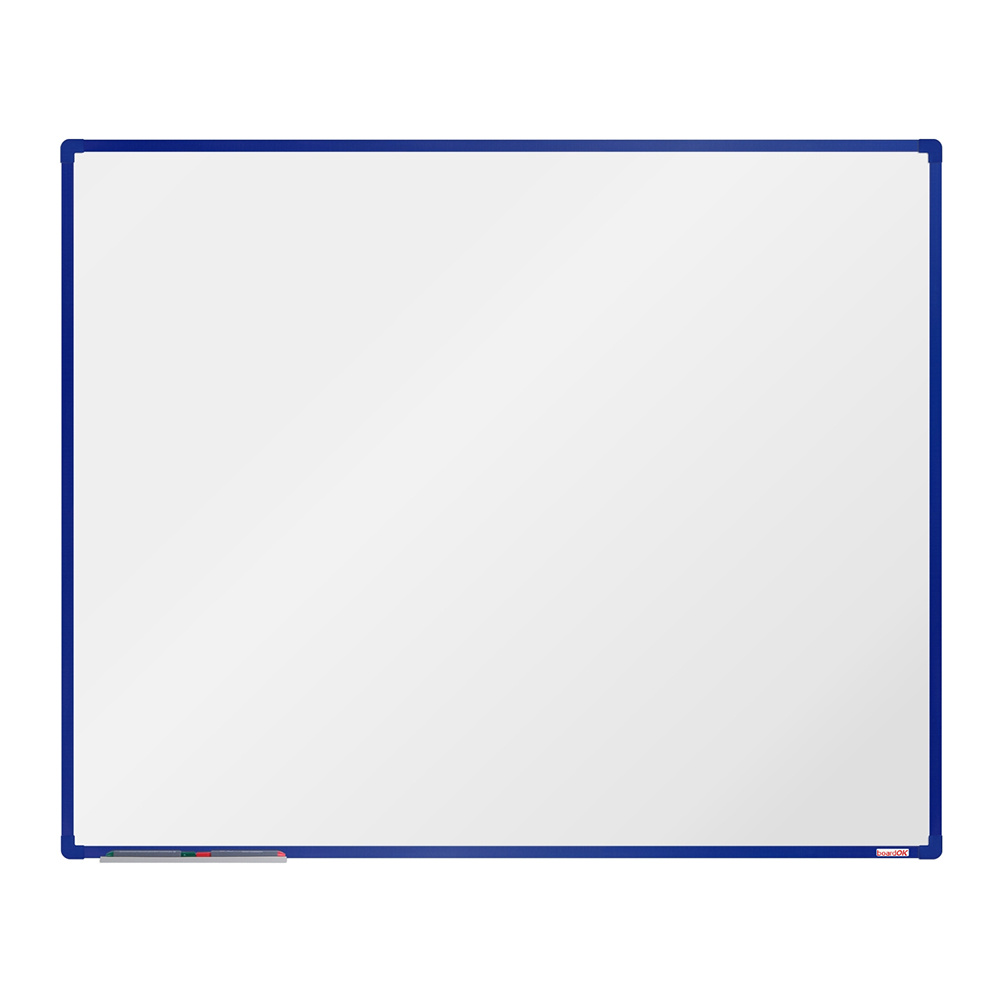 boardOK Biała magnetyczna tablica boardOK, 150 x 120 cm, niebieska rama VOK150120-1200