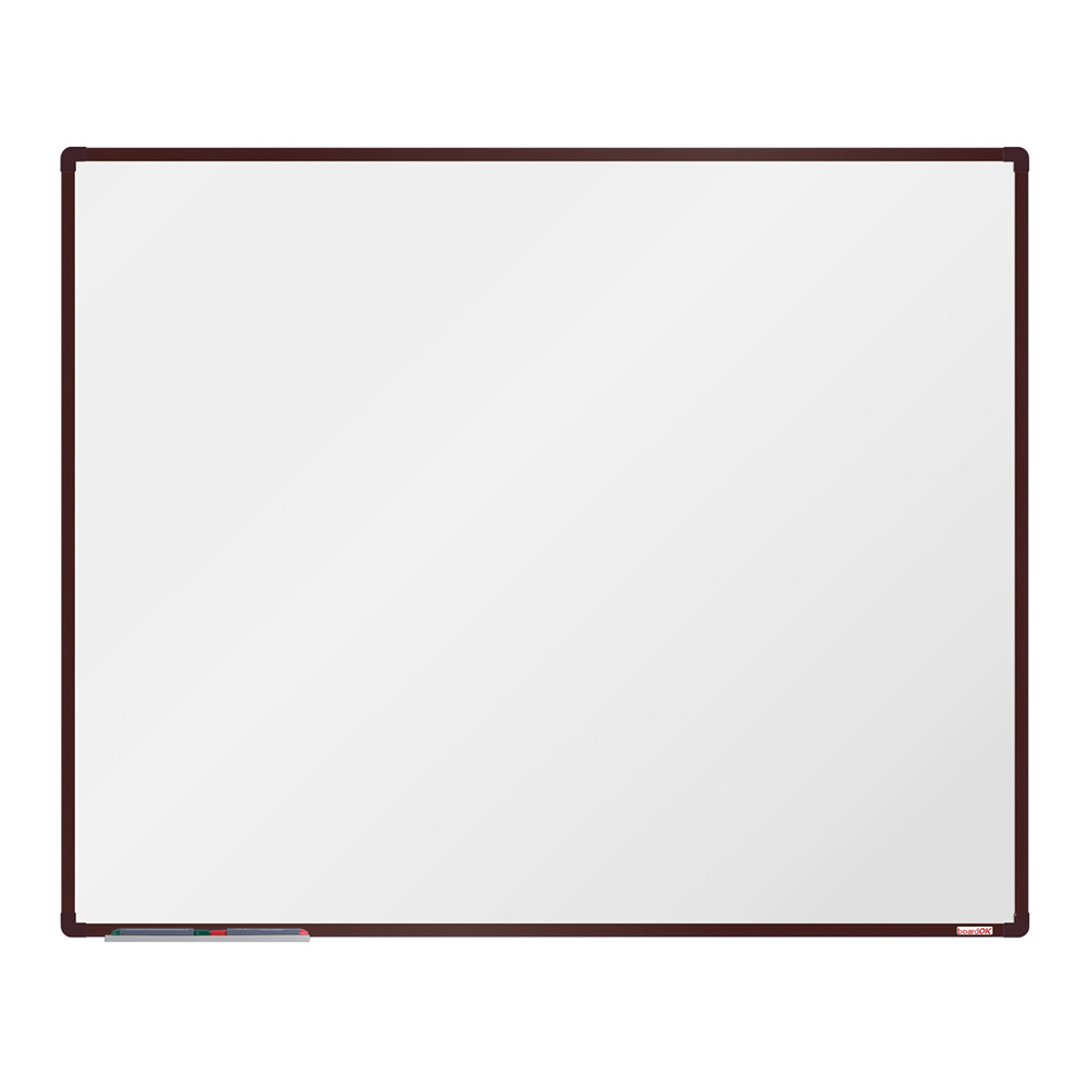 boardOK Biała magnetyczna tablica boardOK, 150 x 120 cm, brązowa rama VOK150120-1500