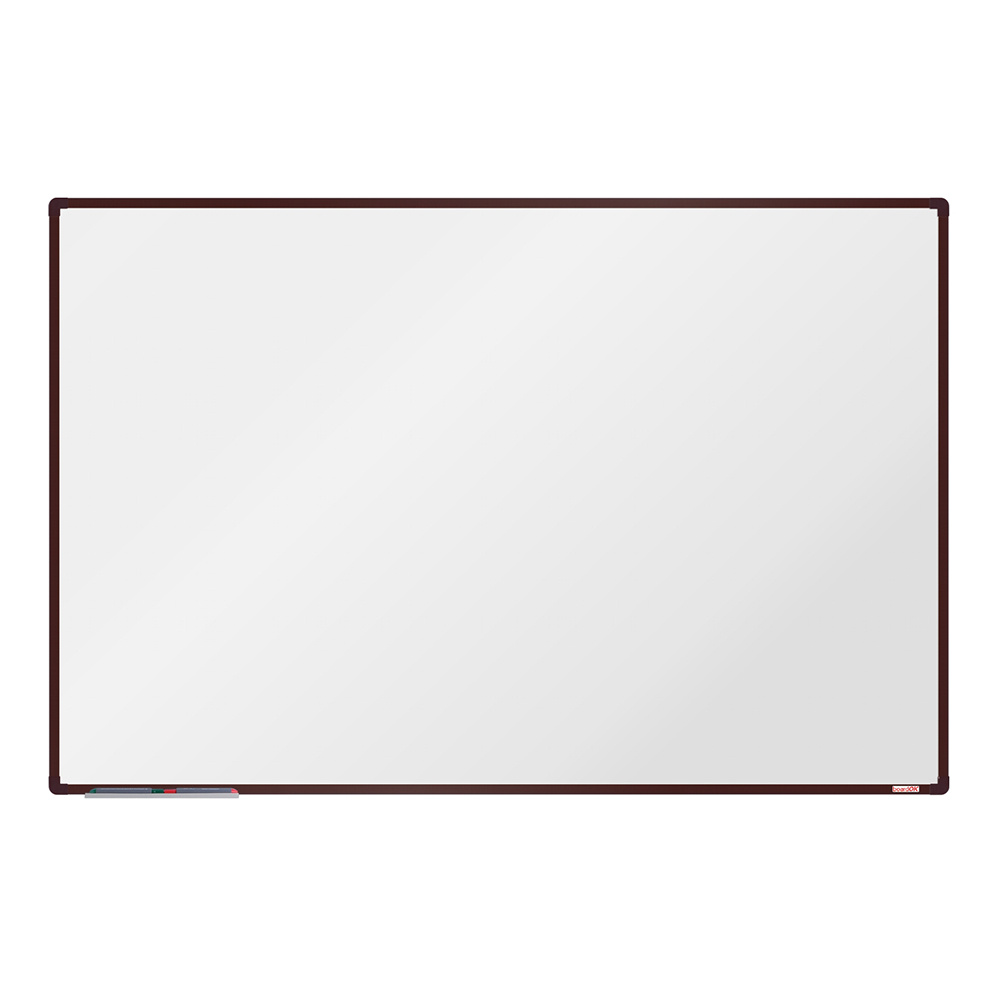 boardOK Biała magnetyczna tablica boardOK, 180 x 120 cm, brązowa rama VOK180120-1500