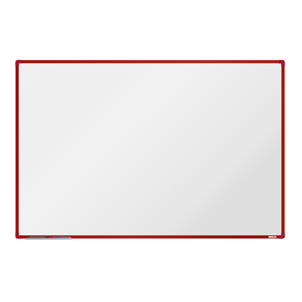 boardOK Biała magnetyczna tablica boardOK, 180 x 120 cm, czerwona rama VOK180120-1300