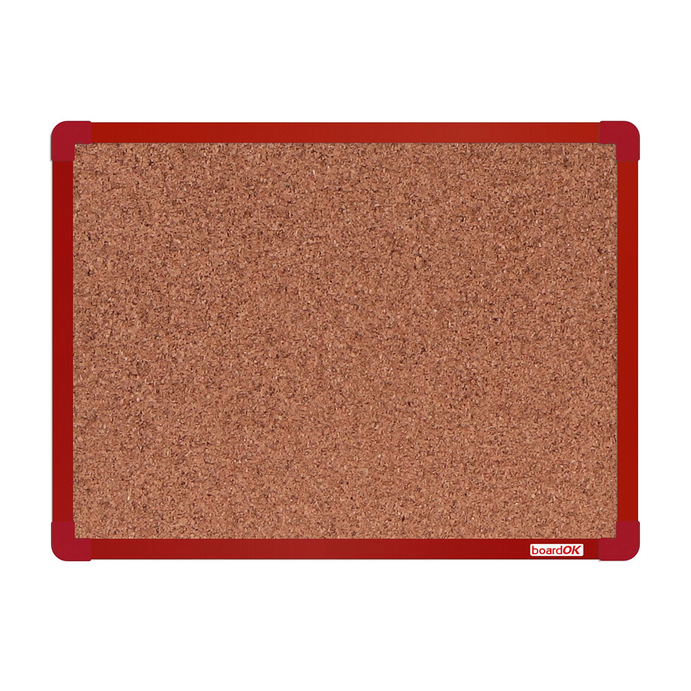 boardOK Tablica korkowa boardOK, 60 x 45 cm, czerwona aluminiowa rama VOK060045-3300