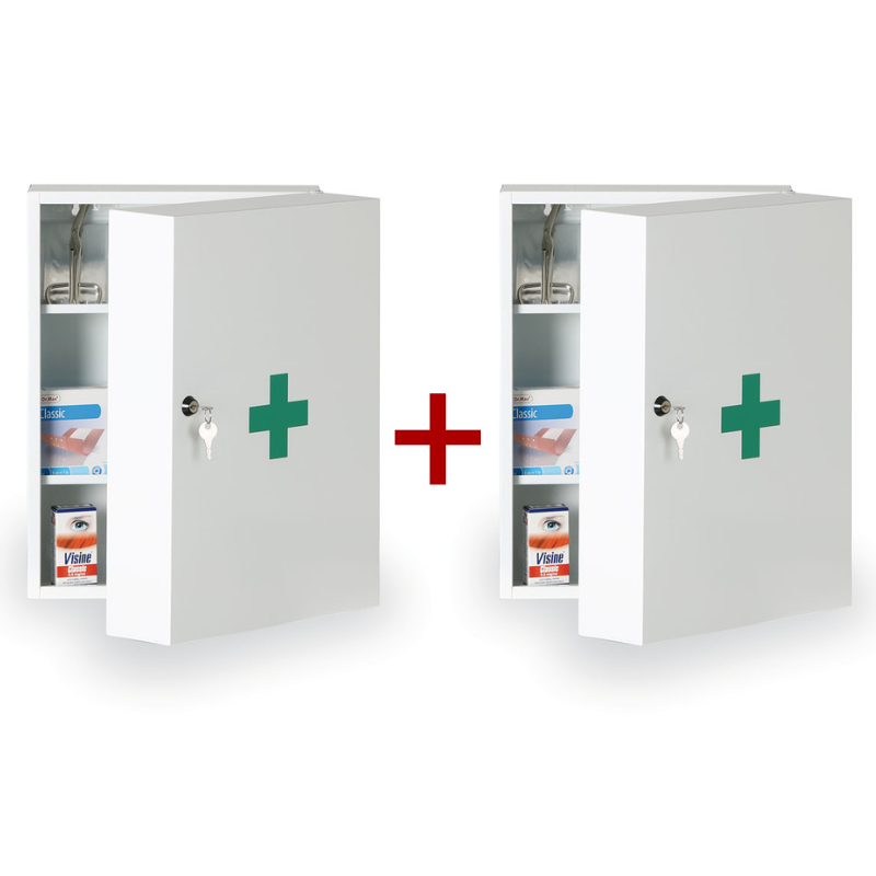 B2B Partner Metalowa apteczka 32 x 45 x 19 cm, 1+1 GRATIS 486018