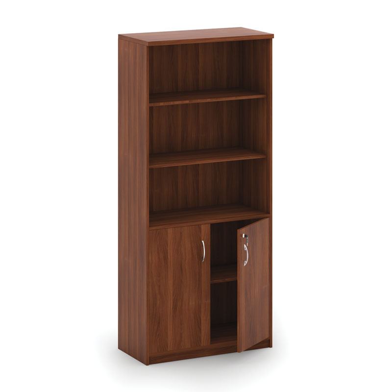 B2B Partner Szafa dwudrzwiowa z półkami, 800 x 400 x 1800 mm, orzech CF-D8018-W, SS-881