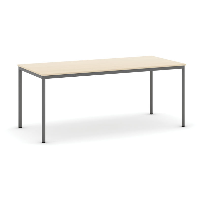 B2B Partner Stół do jadalni 1800 x 800 mm, blat brzoza, nogi ciemnoszare 555702
