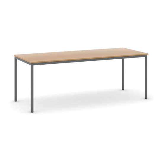 B2B Partner Stół do jadalni 2000 x 800 mm, blat buk, nogi ciemnoszare 555709