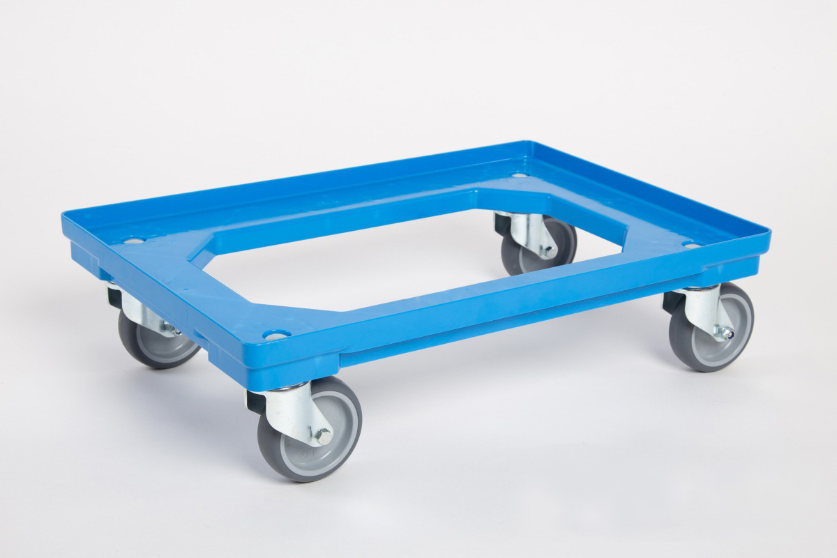 B2B Partner Plastikowy wózek do skrzynek 600x400 mm, 250 kg, koła gumowe 397031