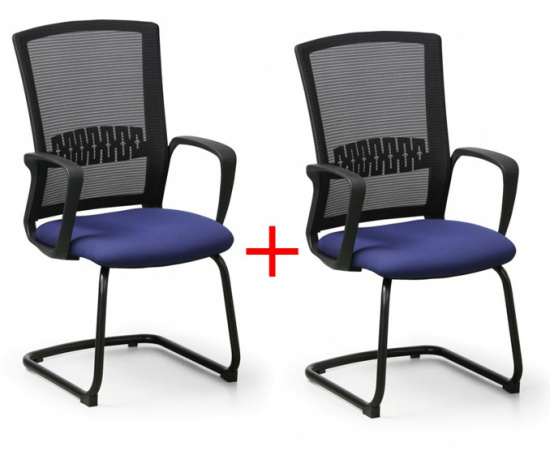 B2B Partner Krzesło konferencyjne Roy 1+1 Gratis, niebieski 415058