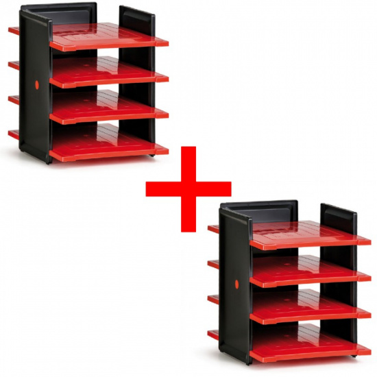 B2B Partner Zasobnik plastikowy na dokumenty, czarny/czerwony, 1+1 GRATIS 420124