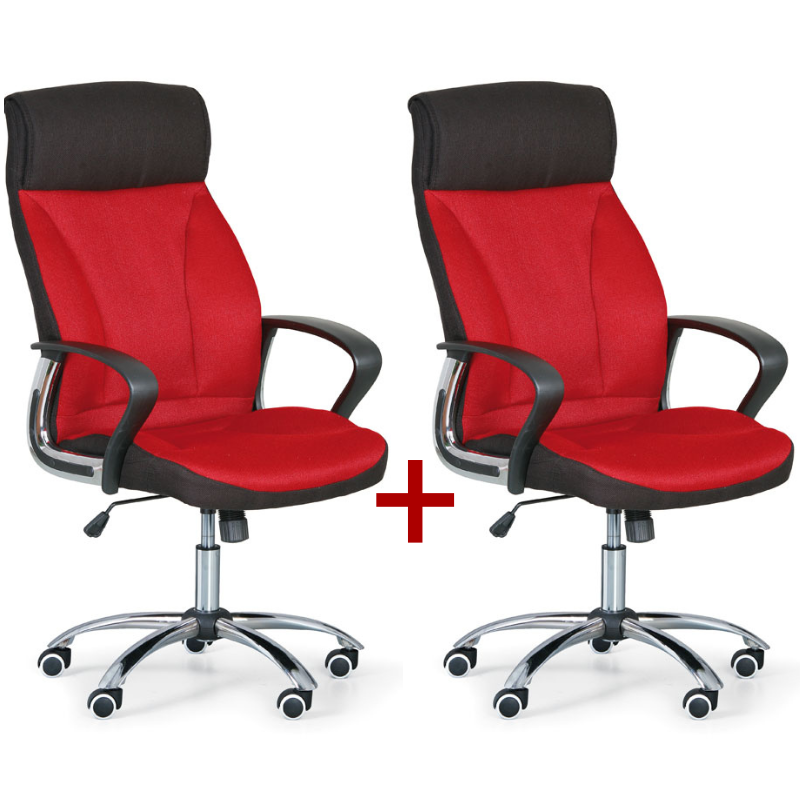 B2B Partner Fotel biurowy DERRY TEX 1+1 Gratis, czerwony NF 294 TEX