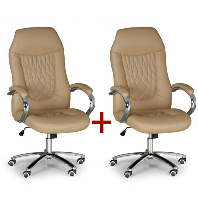 B2B Partner Fotel biurowy Superior 1+1 Gratis, beżowy 412084