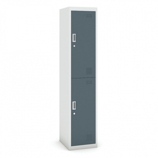 B2B Partner Szafka dwudrzwiowa, 1800 x 380 x 450 mm, szara/ciemnoszara, 1+1 GRATIS 485024