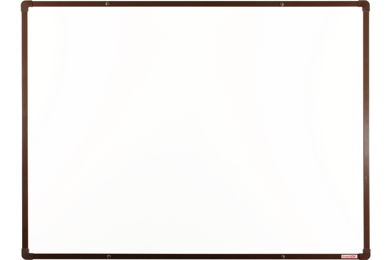 boardOK Biała ceremiczna tablica magnetyczna boardOK, 120 x 90 cm, brązowa ramka 535084