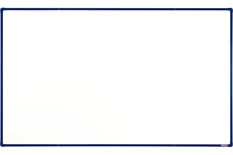 boardOK Biała ceremiczna tablica magnetyczna boardOK, 200x120 cm, niebieska ramka 535093