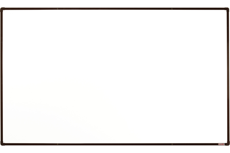 boardOK Biała ceremiczna tablica magnetyczna boardOK, 200 x 120 cm, brązowa ramka 535096