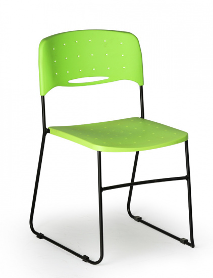 B2B Partner Plastikowe krzesło Square, czarny/zielony 479028