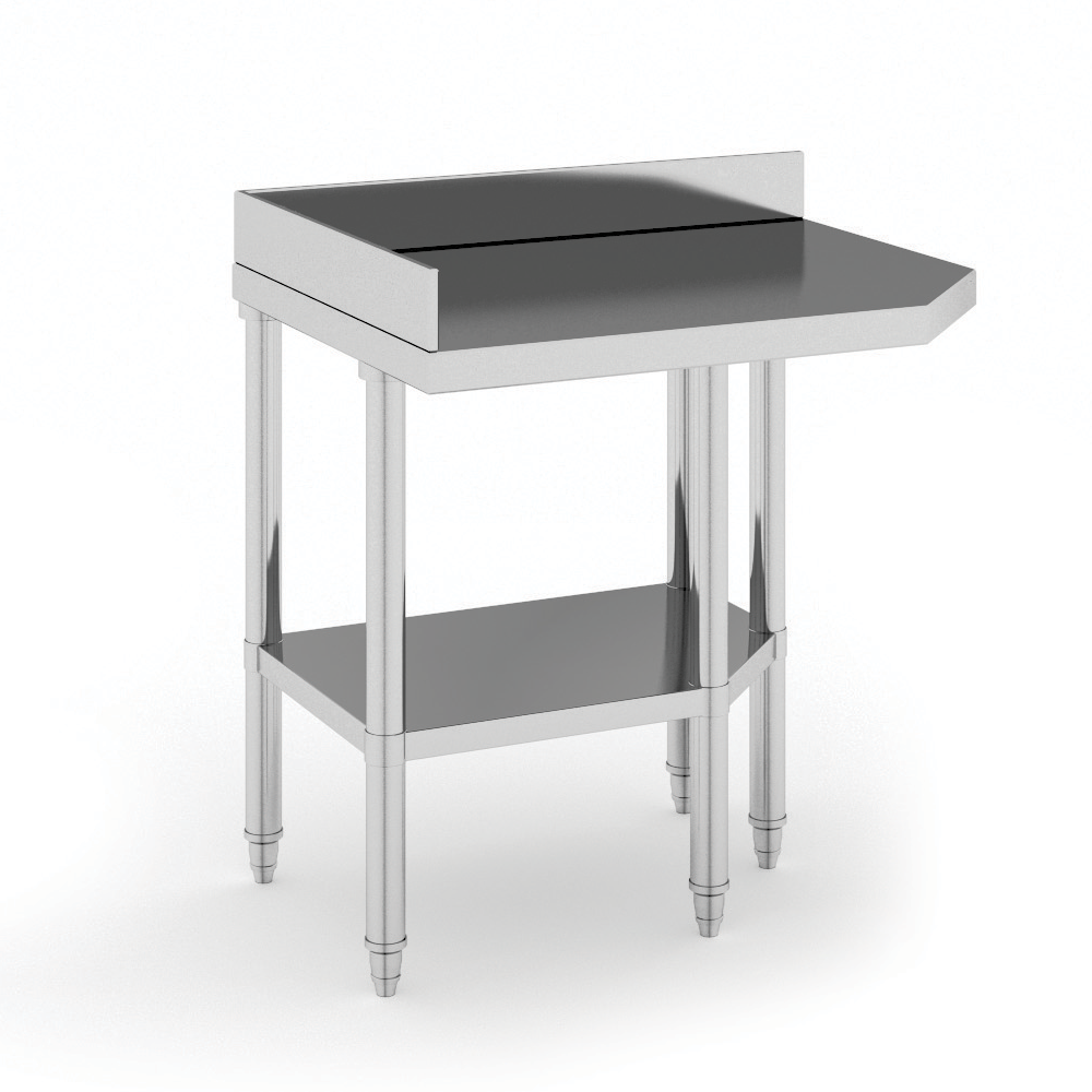 B2B Partner Narożny stół roboczy ze stali nierdzewnej, 900x600x850 mm 434094