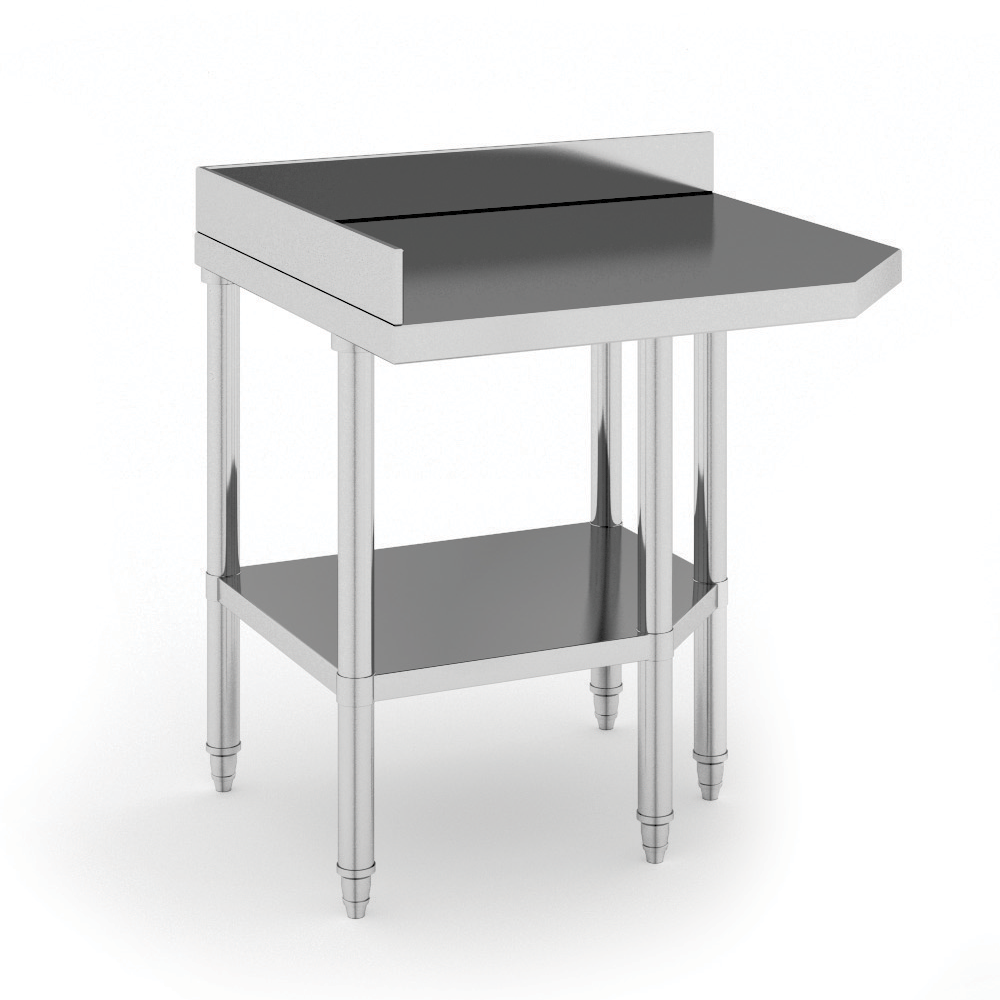 B2B Partner Narożny stół roboczy ze stali nierdzewnej, 900x800x850 mm 434096