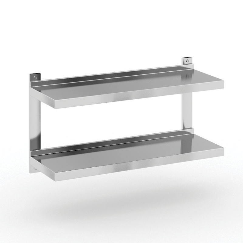 B2B Partner Podwójna półka ze stali nierdzewnej wieszana, 900x300 mm 434106