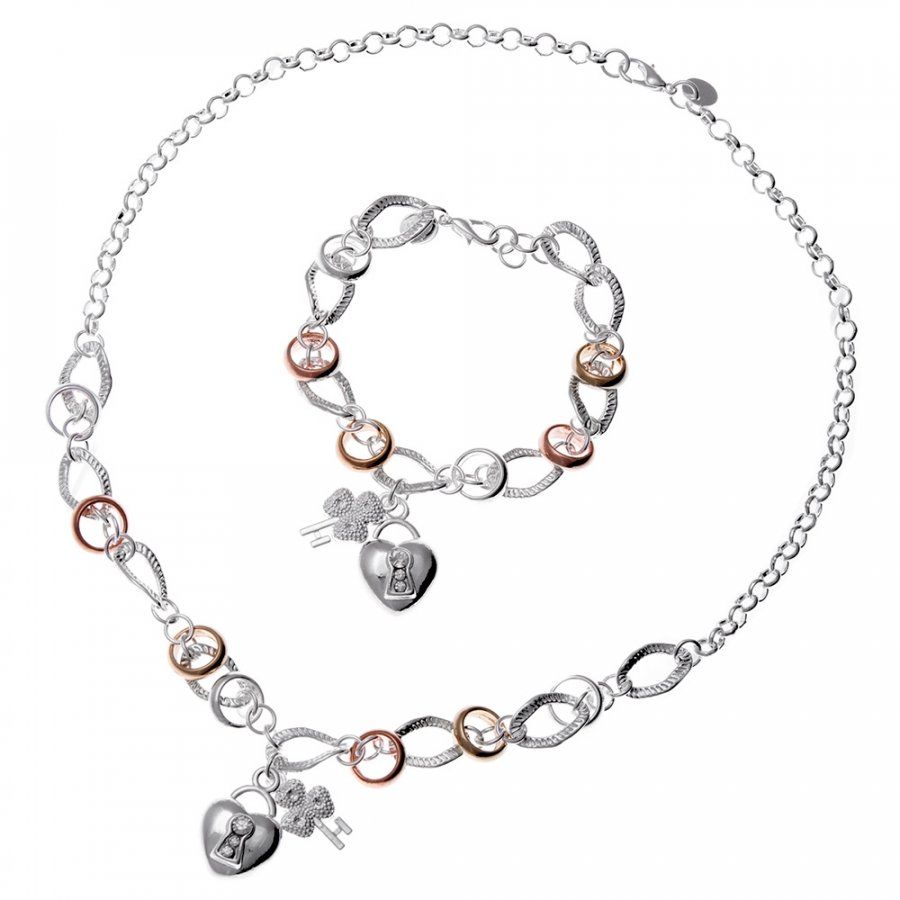 Murrano Komplet Biżuterii 925 Silver Layered B-044