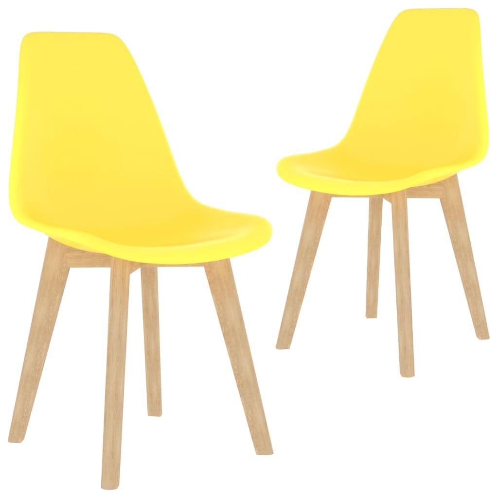 vidaXL Krzesła stołowe, 2 szt., żółte, plastik