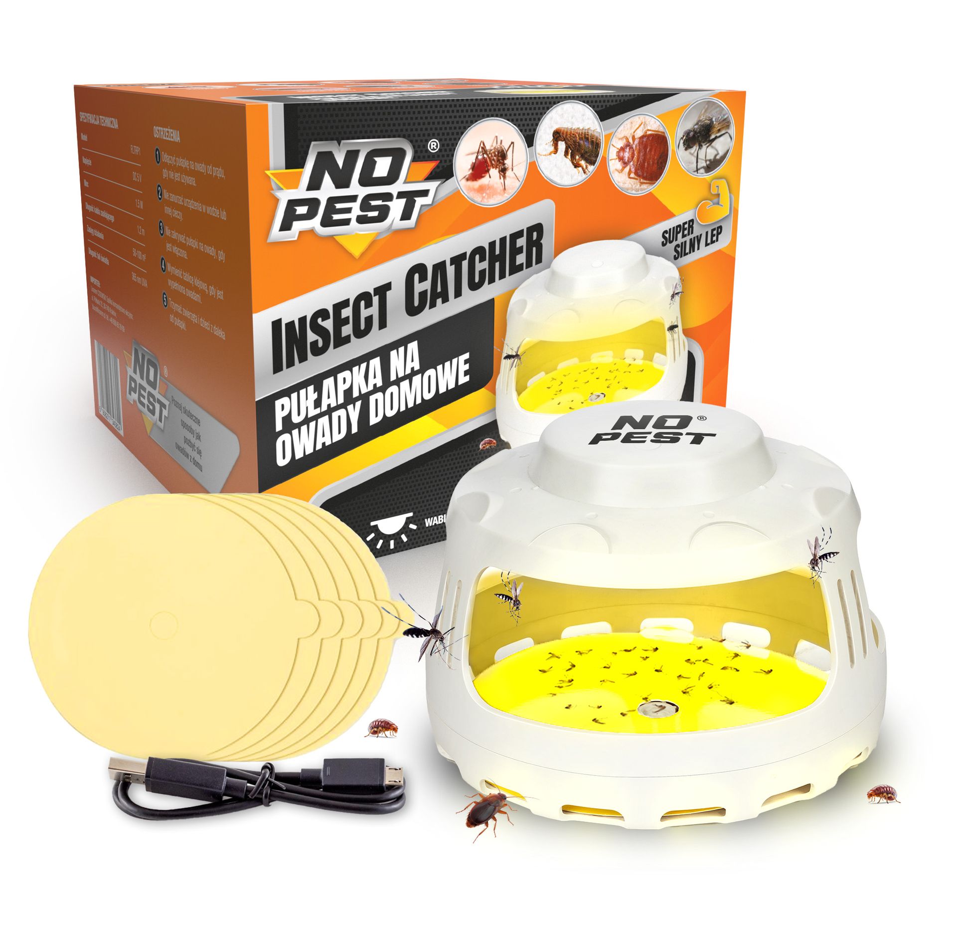 No Pest® Pułapka na pchły, pluskwy, chrząszcze, owady domowe Insect Catcher