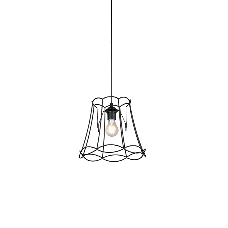 QAZQA Retro lampa wisząca czarna 30 cm - Granny Frame