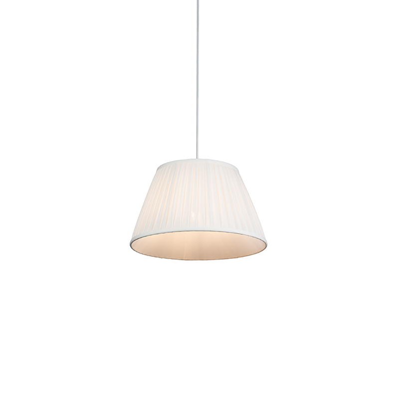 QAZQA Lampa wisząca retro biała 35 cm - Plisse