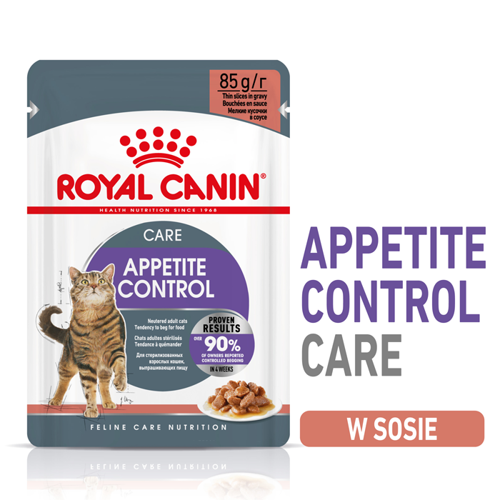 Royal Canin Appetite Control 12x85g karma mokra w sosie dla kotów dorosłych sterylizowanych domagających się jedzenia 43511-uniw