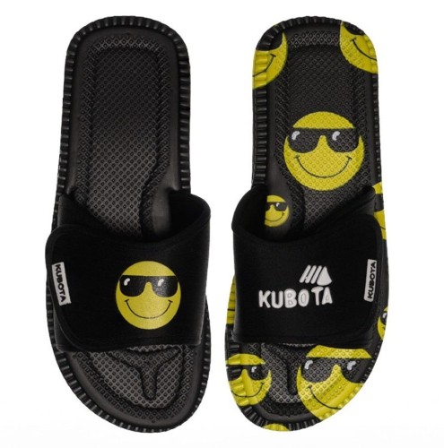 Klapki Kubota Rzep Emoji Czarne