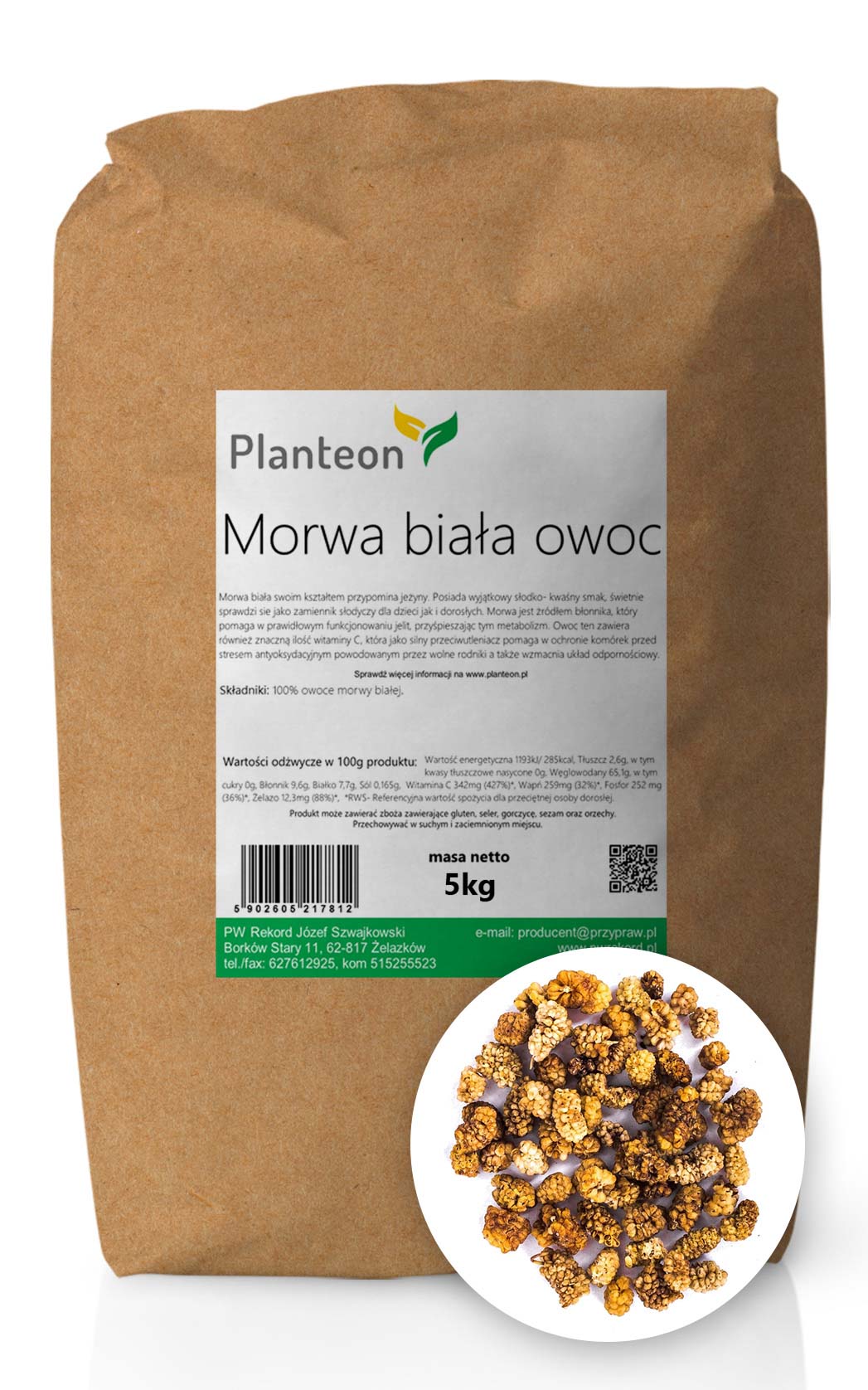 Planteon Morwa biała owoc 5kg 2-0293-01-6