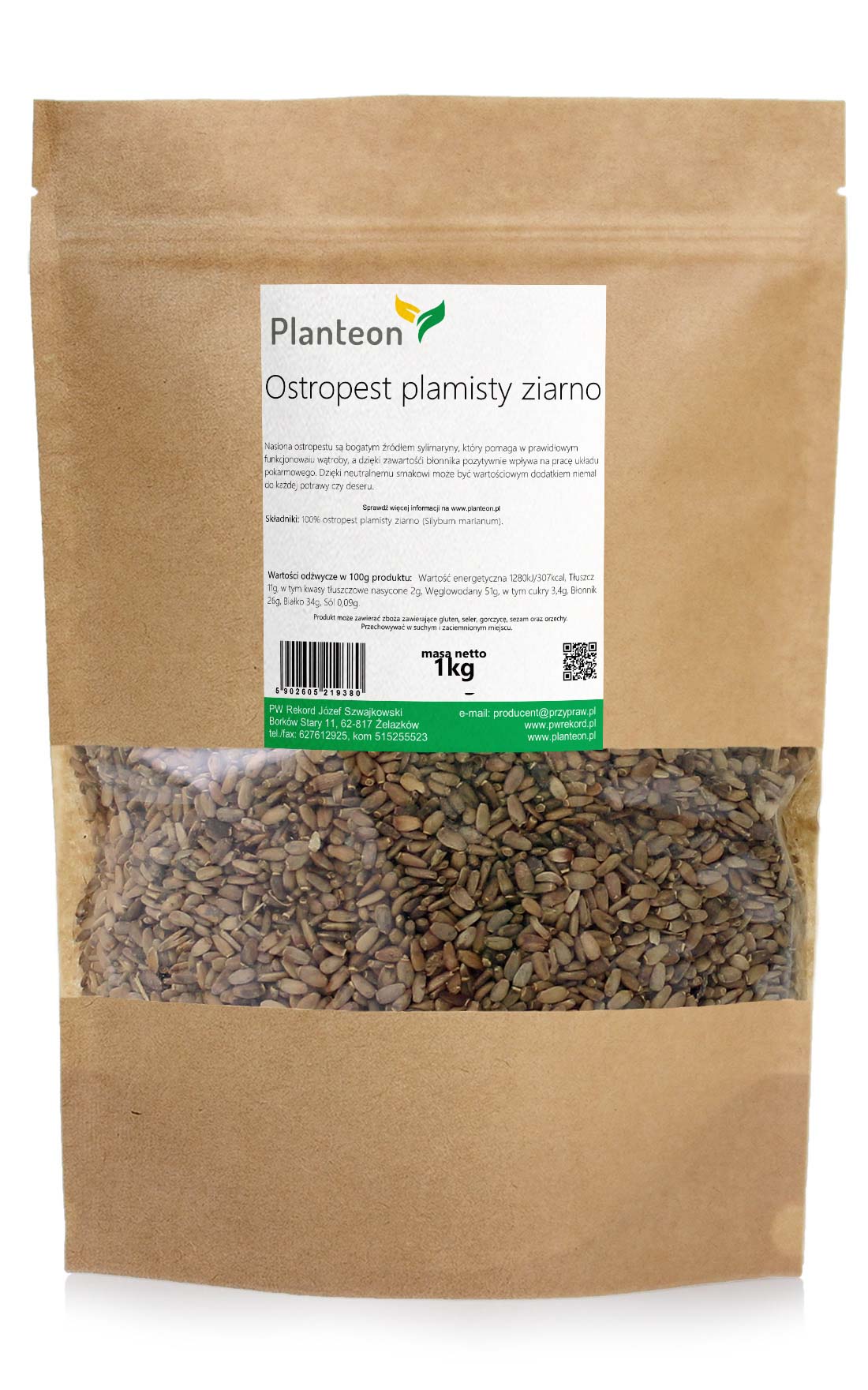Planteon Ostropest plamisty ziarno 1kg 2-0031-01-1