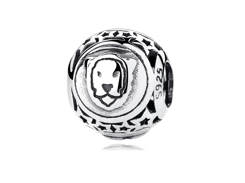 Pandora Valerio.pl Rodowany srebrny charms do znak zodiaku lew lion srebro 925 BEAD18 BEAD18