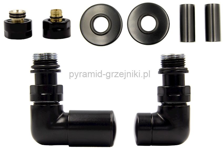 Varioterm Zawór regulacyjny Vision All in One - czarny mat alu-pex - PEX 16mm lewy AVIR24L(PEX)