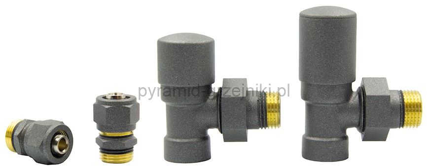 Varioterm Zawory regulacyjne kątowe SWING ze złączką PEX/CU - grafit str. alu-pex - PEX 16 mm ZIS05/FK(Pex)