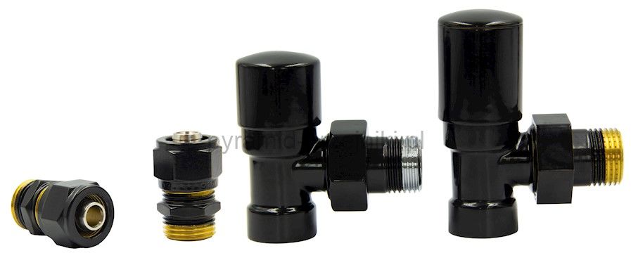 Varioterm Zawory regulacyjne kątowe SWING ze złączką PEX/CU - czarny mat alu-pex - PEX 16 mm ZIS24/FK(Pex)
