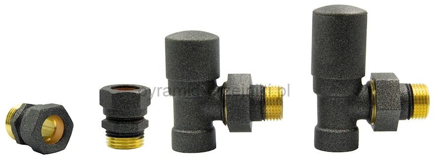 Varioterm Zawory regulacyjne kątowe SWING ze złączką PEX/CU - antracyt miedziana - CU 15 mm ZIS15/FK(Cu)