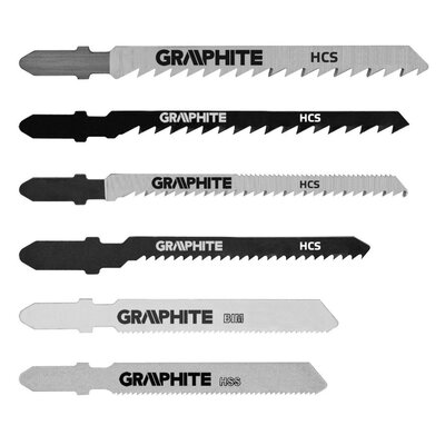Graphite Akcesoria Brzeszczoty do wyrzynarki, uchwyt typu T, zestaw 6 57H754