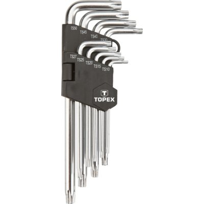 Topex Klucze torx 5-kątne STAR, długie TS10-50mm, 9szt. 35d951