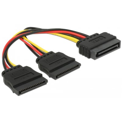Delock Kabel do dysku ZASILAJĄCY(M)->SATA(F) X2 0.15 m - 60105