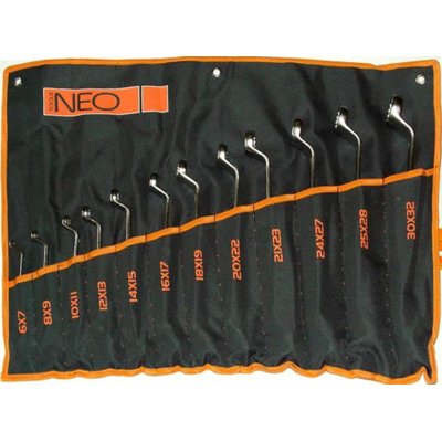 NEO-TOOLS Klucze oczkowy odgięte 6-32 mm zestaw 12 sztuk 09-952