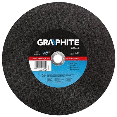 Graphite 57H738 tarcza tnąca 41A30-T-BF do cięcia metalu, 355X3X25,4 mm